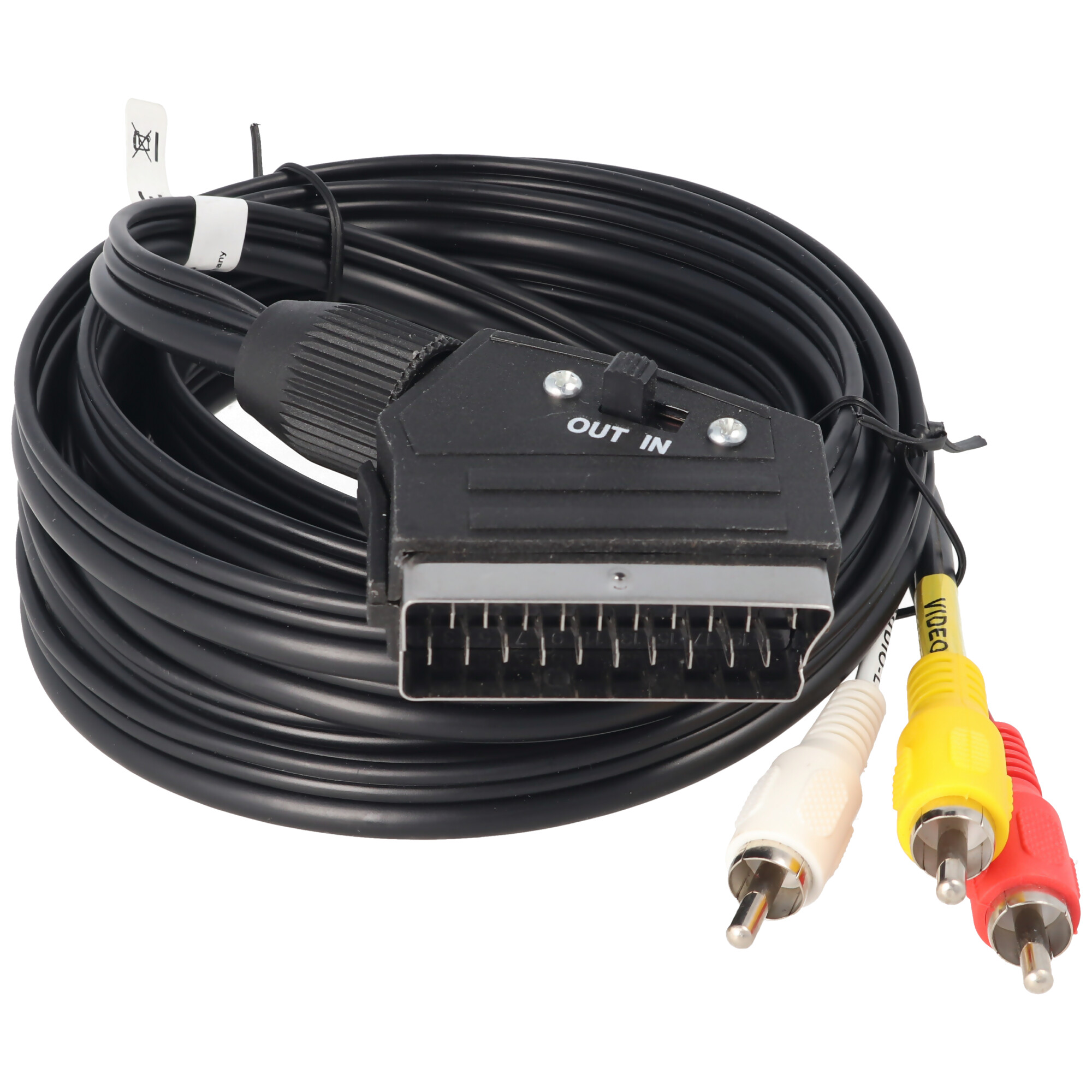 Scart Audio-Video-Kabel 3,0 Meter Scartstecker, 3 x Cinch-Stecker aud/vid