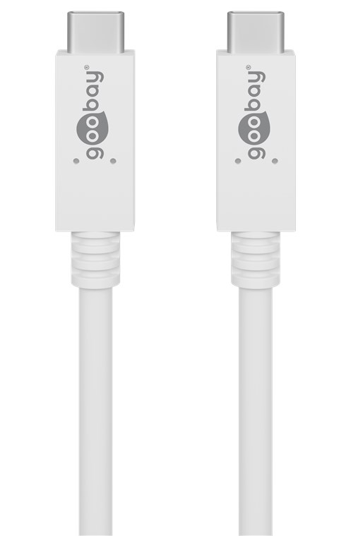 Goobay USB-C™PD Lade- und Synchronisationskabel 100W - für Geräte mit USB-C™ (Gen.3.2)  Anschluss; weiß