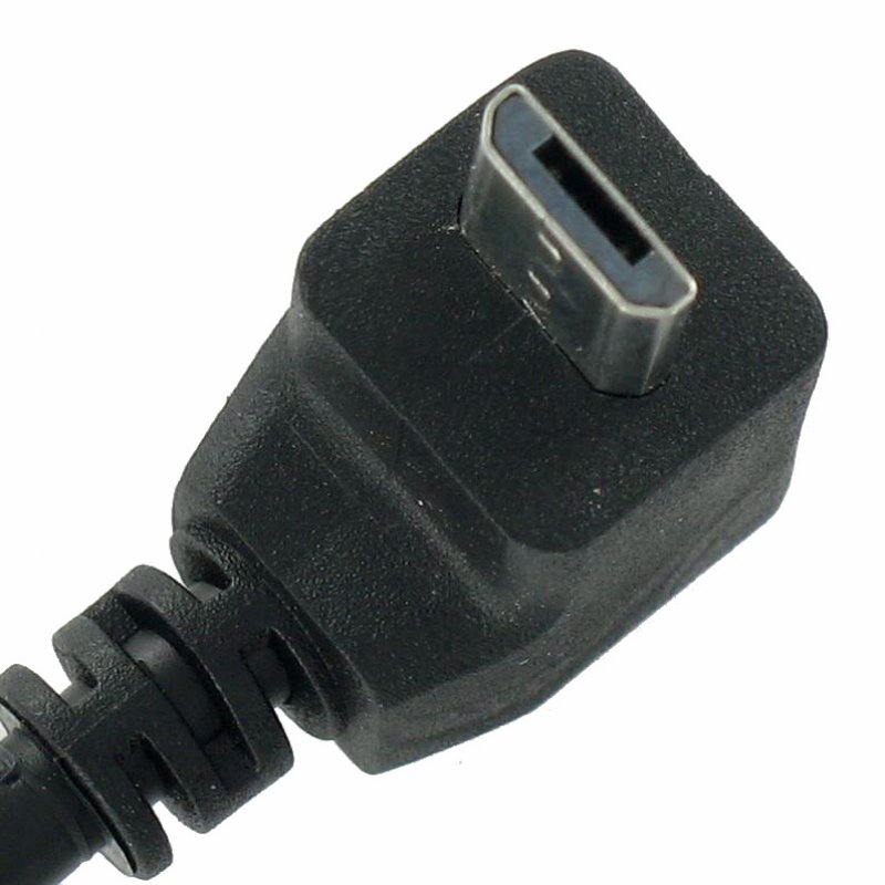 Micro-USB Ladekabel 12 Volt, Ladestrom 1A mit abgewinkeltem Stecker, Kabellänge ca. 1 Meter