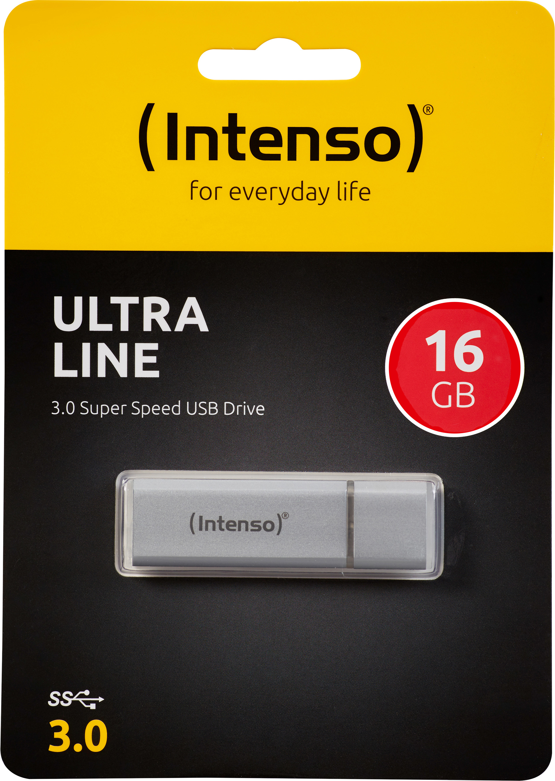 Intenso USB 3.0 Stick 16GB, Ultra Line, silber Typ-A, (R) 70MB/s, Retail-Blister