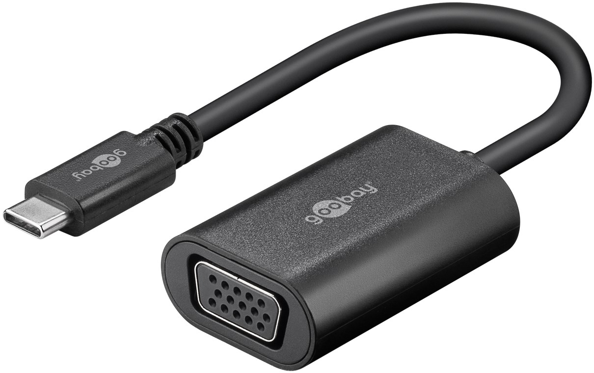 Goobay USB-C™-Adapter VGA, schwarz - USB-C™-Stecker > VGA-Buchse (15-polig)