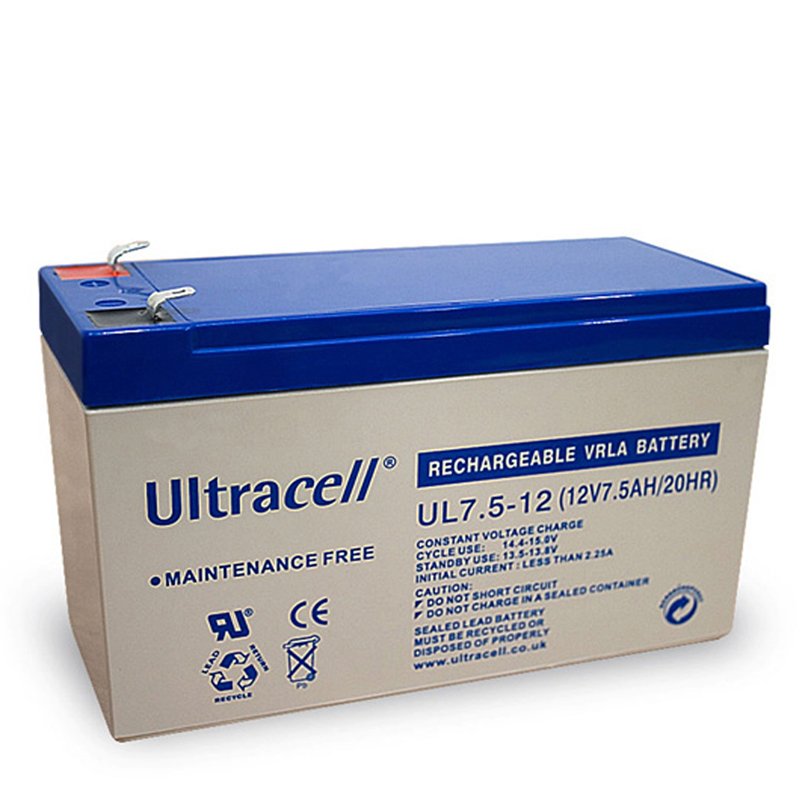 Ultracell UL7.5-12 Blei Akku 12 Volt mit 7,5 Ah und 4,8mm Kontakten