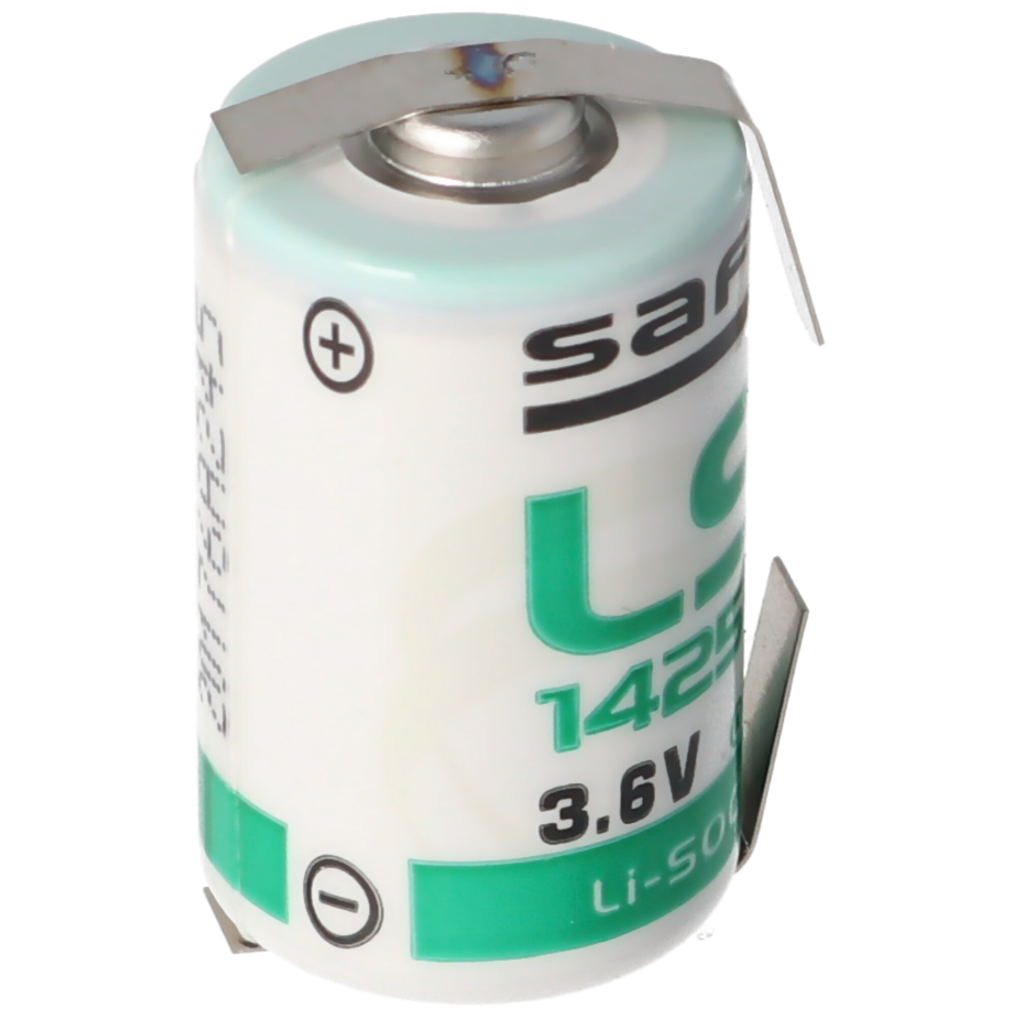 SAFT LS14250CNR Lithium Batterie, Size 1/2 AA, Lötfahnen U-Form