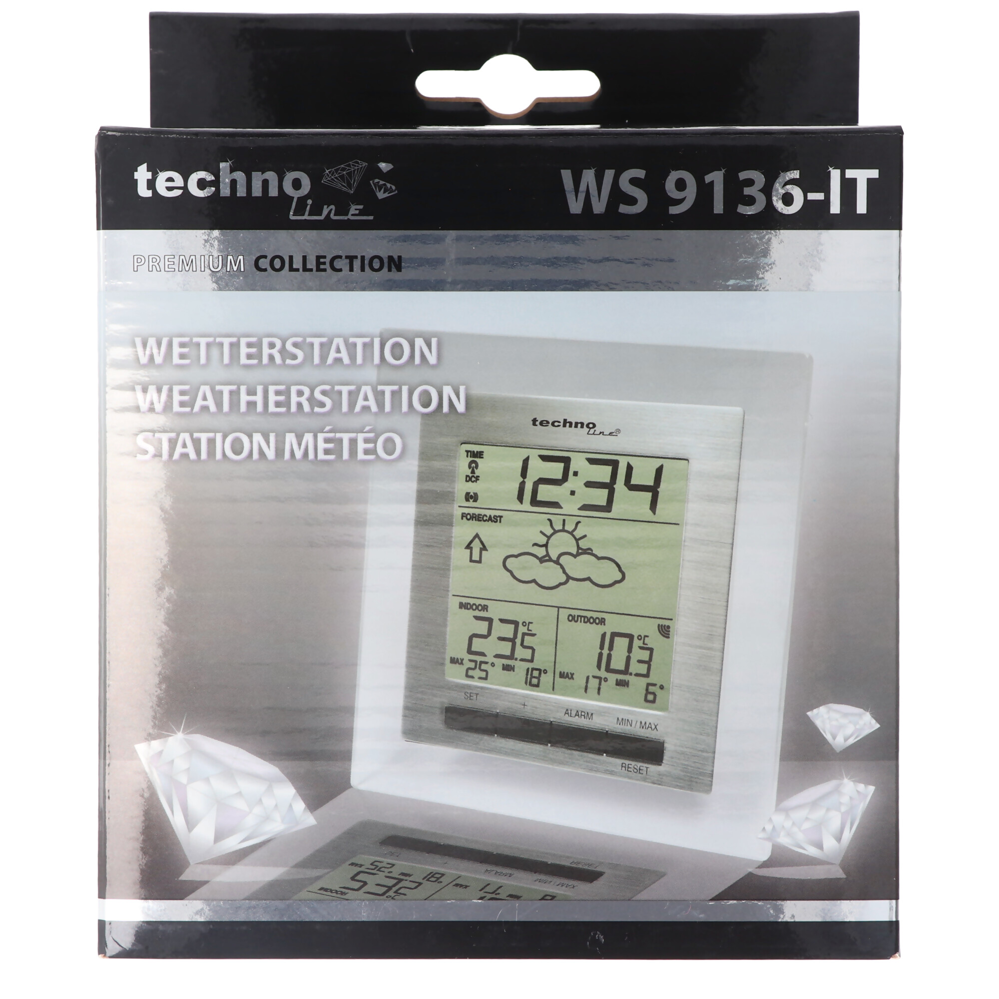 Wetterstation WS9136 mit vorhersage von Wettersituation, Tendenz und anderen Funktionen