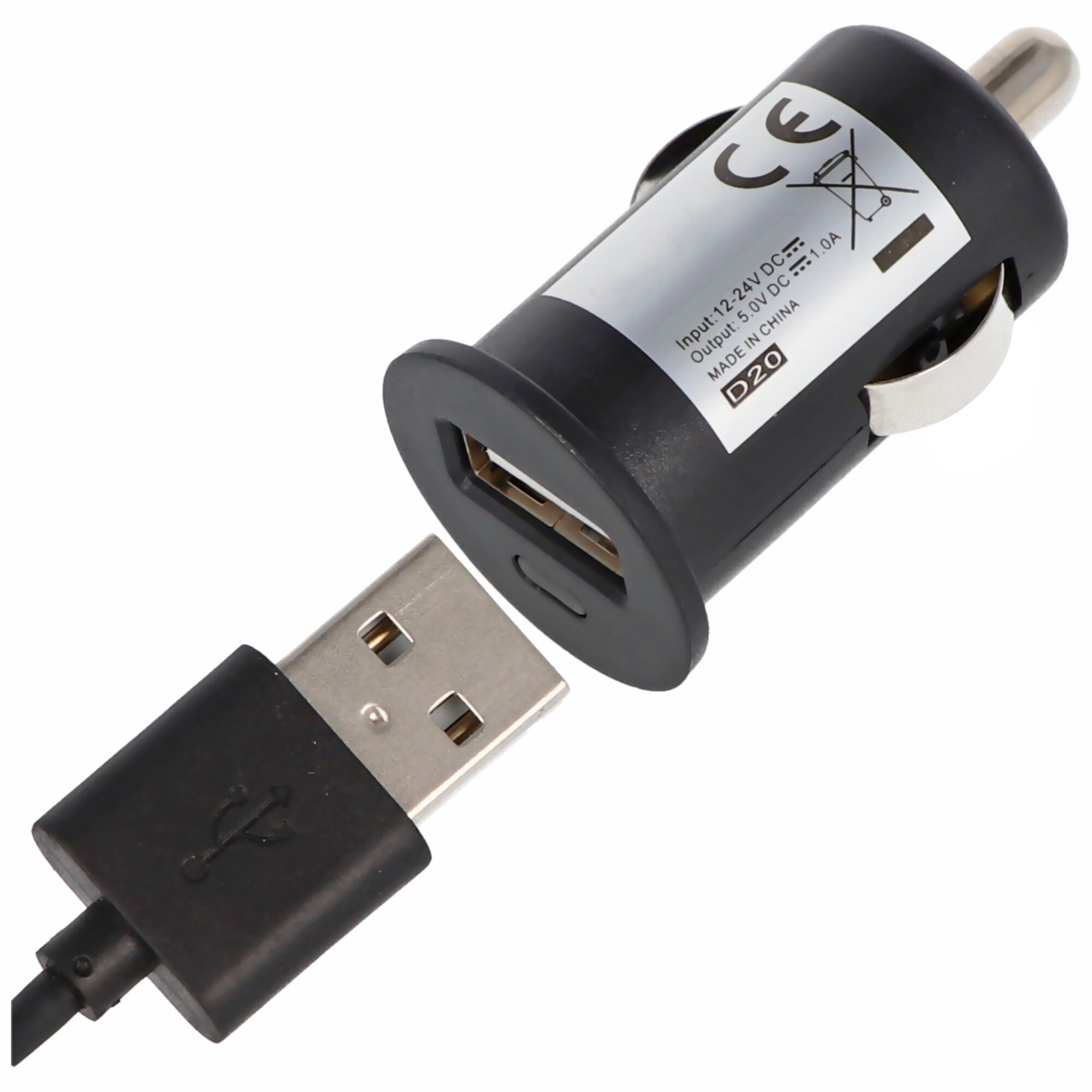 AccuCell KFZ-Adapter, Verteiler Zigarettenanzünder - Stecker auf 2x  Kupplung + USB