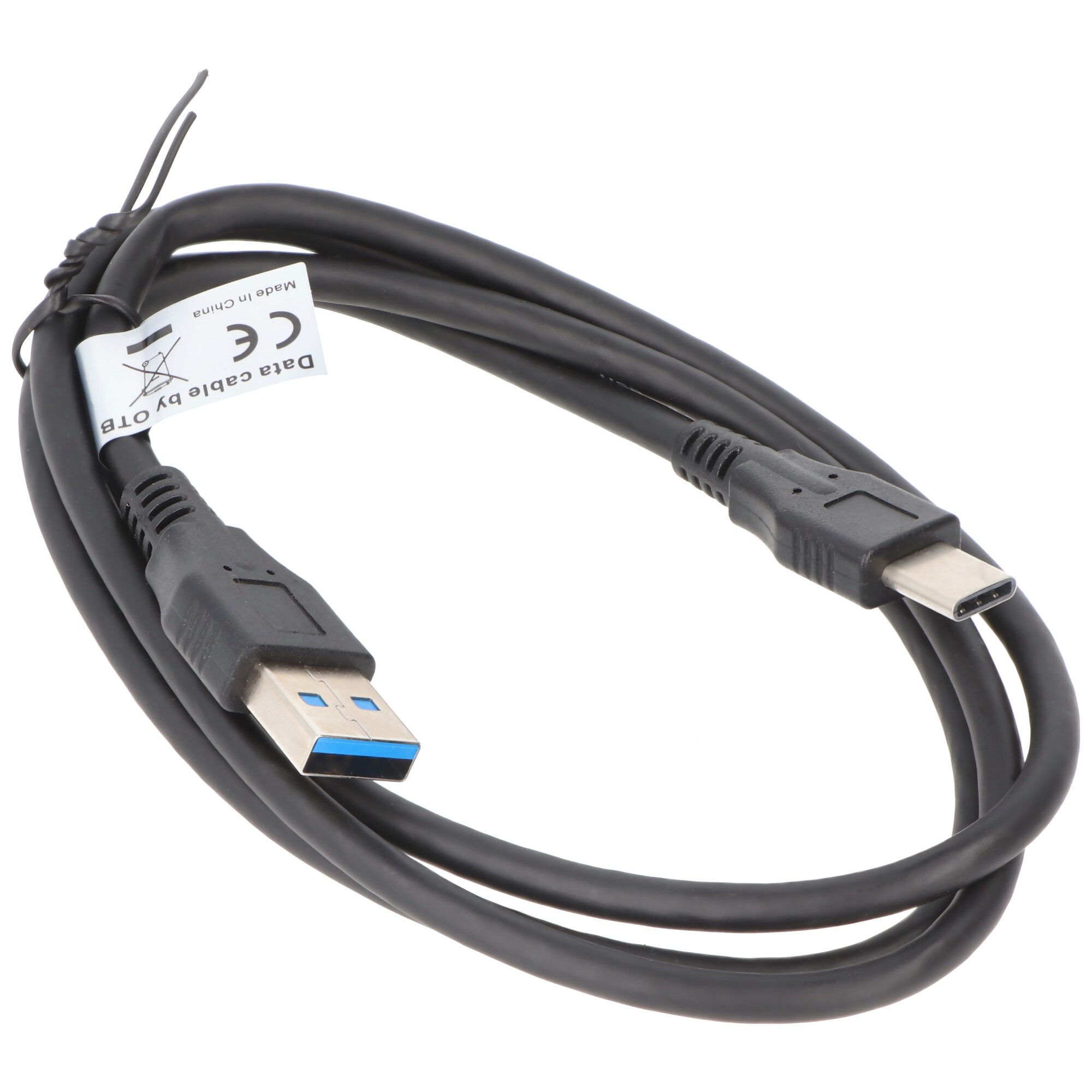 AccuCell Datenkabel - USB Type C (USB-C) Stecker auf USB A (USB-A 3.0) Stecker - 1,0m - langer Stecker