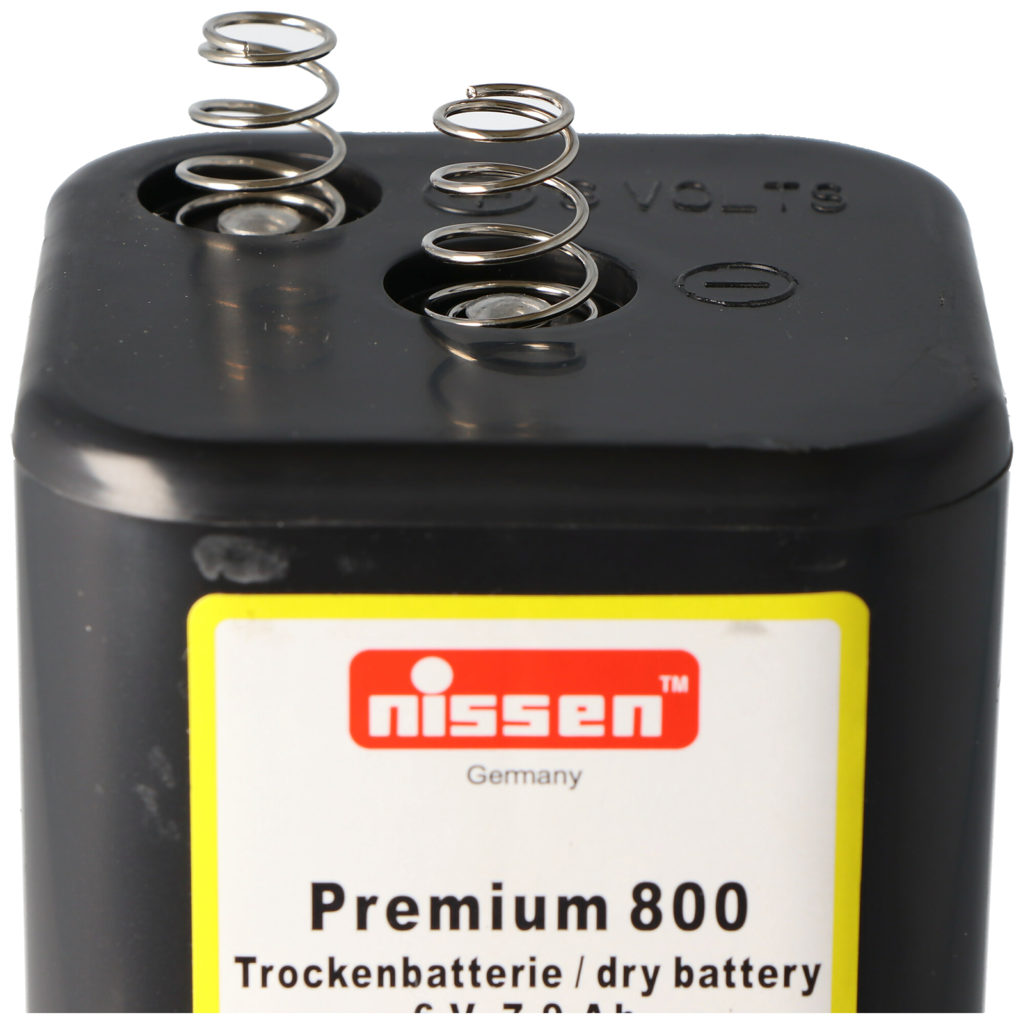 Nissen Premium 800 4R25 Batterie 6 Volt max. 9000mAh Kapazität, Trockenbatterie Nissen 4R25 ohne Quecksilber und Cadmium