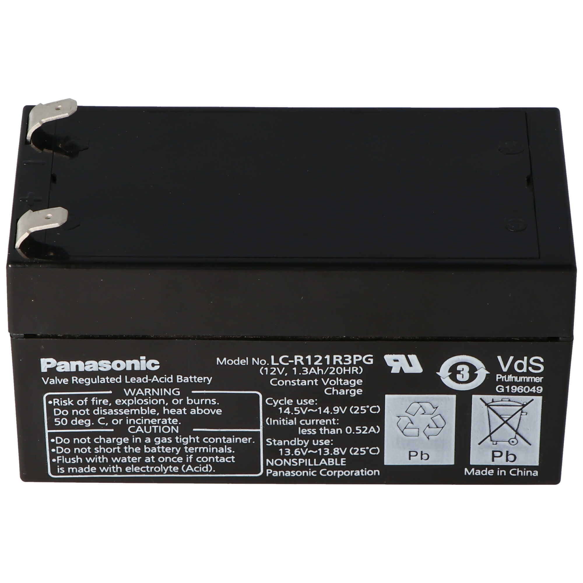 Panasonic LC-R121R3PG Blei Akku 12 Volt 1,3Ah mit VDS-Zertifizierung G196049