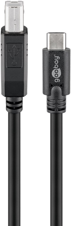 Goobay USB-C™ auf B Kabel, schwarz