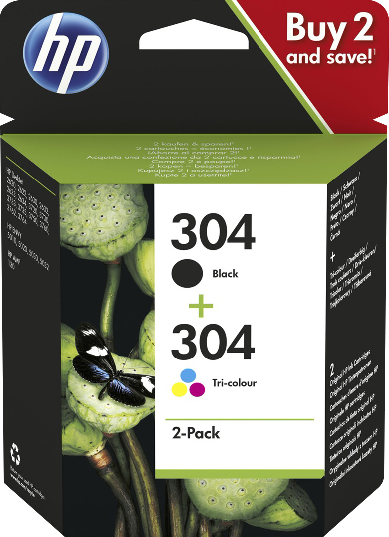 Hp Tinten Kombipack 3JB05AE schwarz/color NR.304/N9K06AE, NR.304/N9K05AE