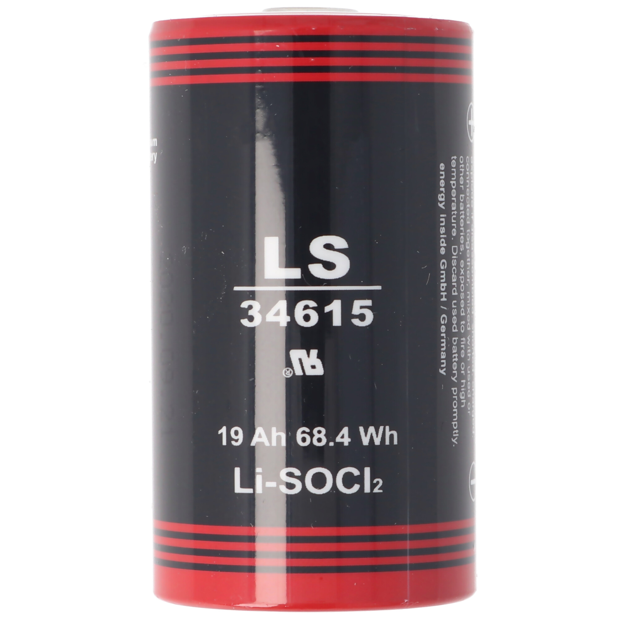 ER34615 Lithium Batterie D Mono 3,6 Volt 19000mAh mit breitem Pluspol min. 0,8cm, max. 11,5mm