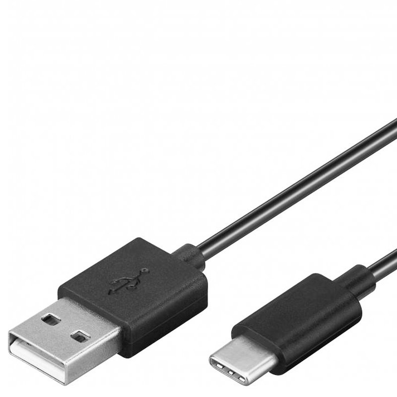 USB-C Lade- und Synchronisationskabel für alle Geräte mit USB-C Anschluss, 2 Meter Schwarz
