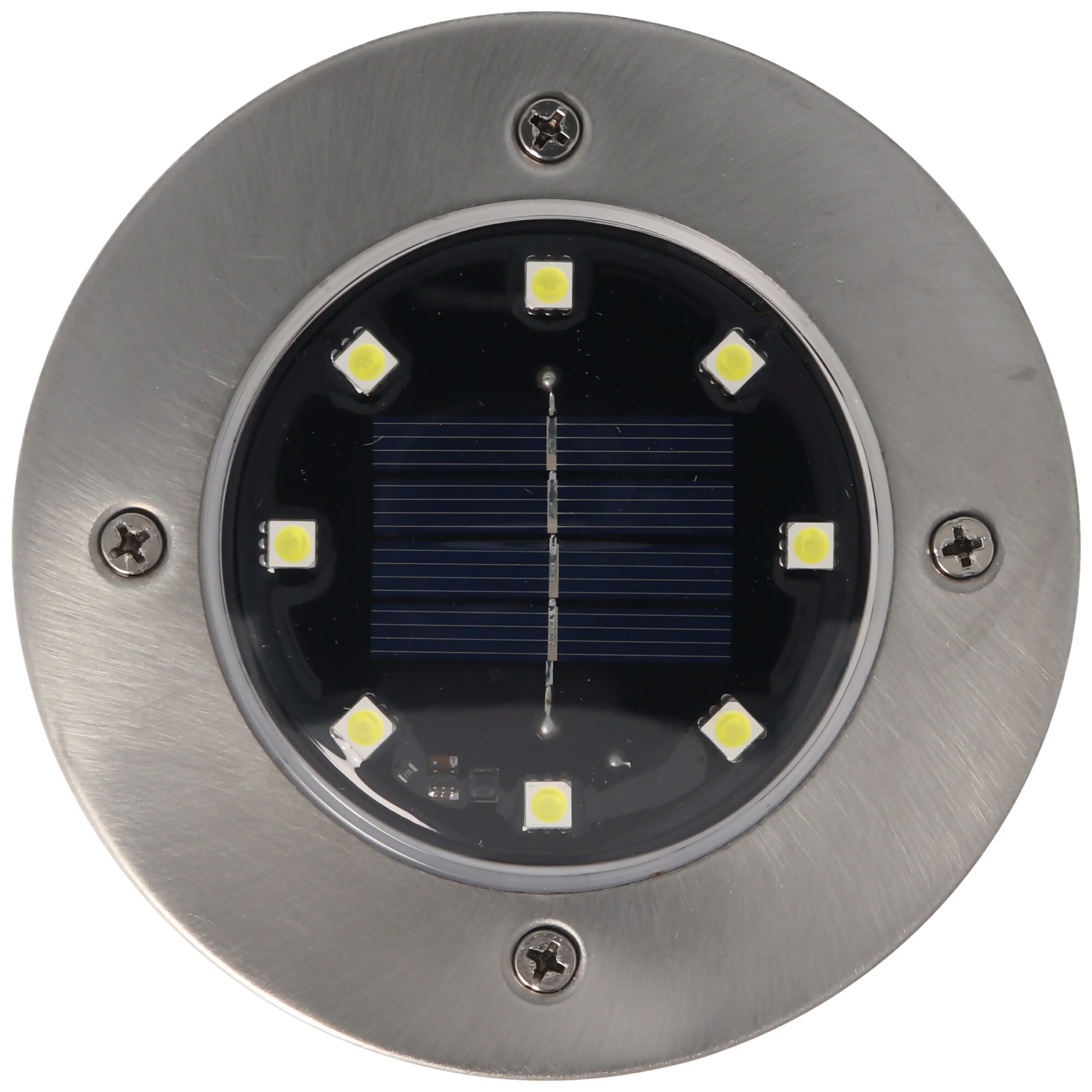 2er Set LED Solar Bodenstrahler, Edelstahl, wasserdicht IP44, inklusive NiMH AA 2,3V 400mAh Akku