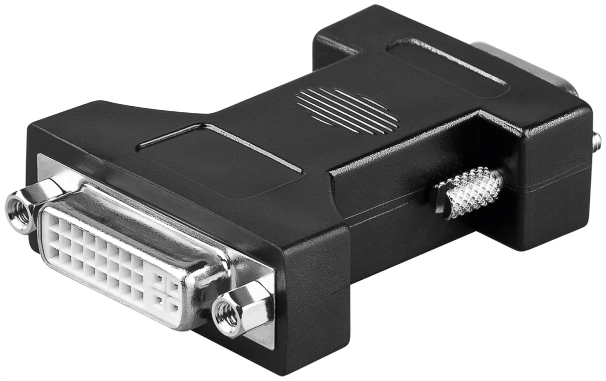 Goobay Analoger DVI/VGA Adapter, vernickelt - DVI-I-Buchse Dual-Link (24+5 pin) > VGA-Stecker (15-polig)