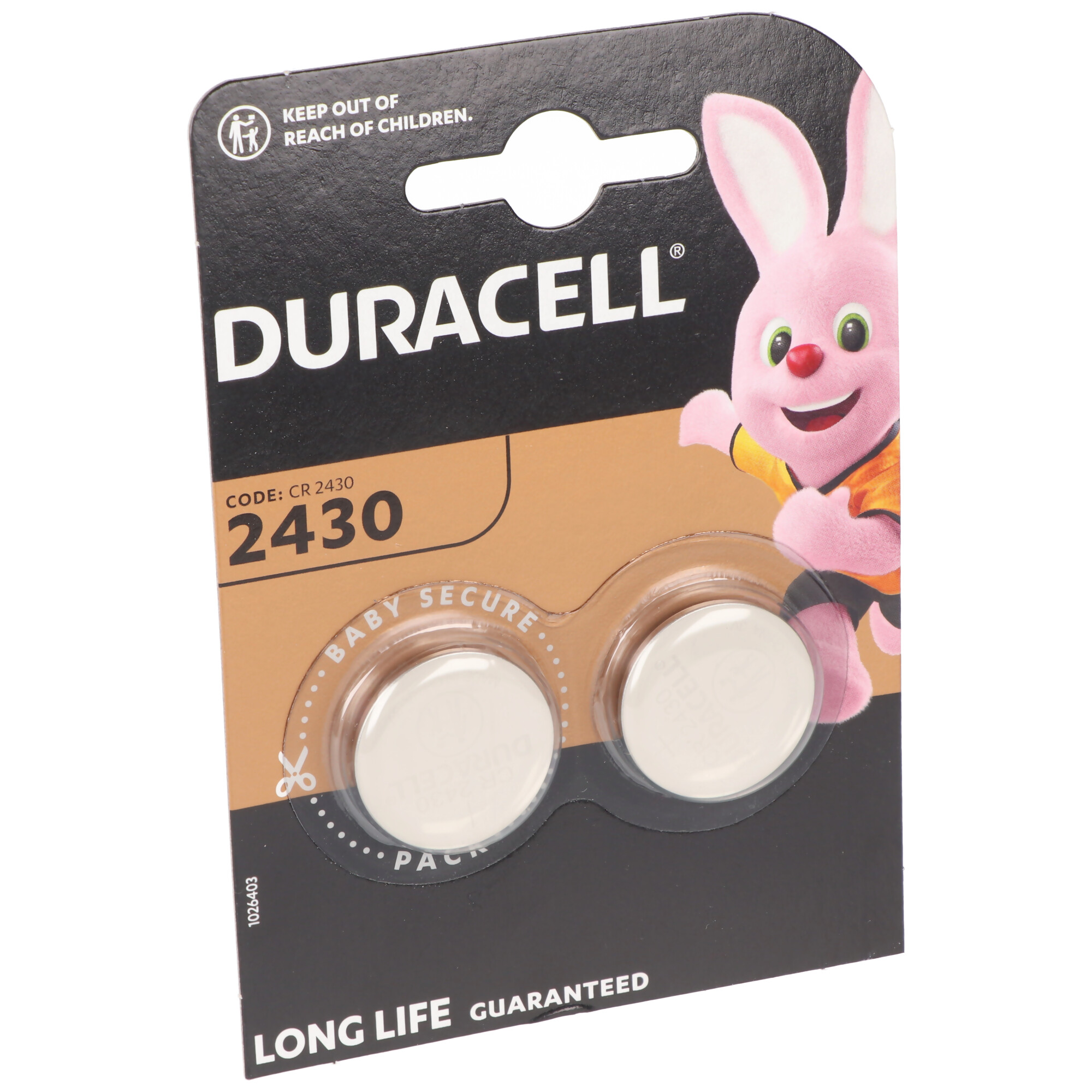 Duracell Batterie Lithium, Knopfzelle, CR2430, 3V Electronics, Retail Blister (2-Pack)