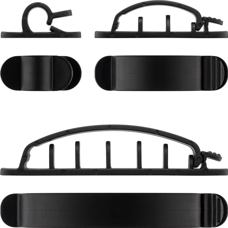 Goobay Kabelmanagement Clip-Set, schwarz - 6er-Set zum Ordnen und Fixieren; ablösbar