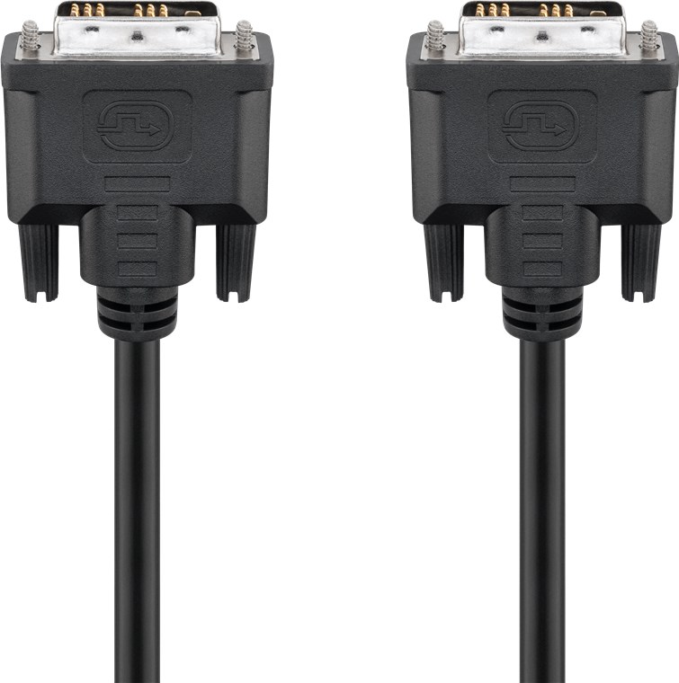 Goobay DVI-D Full HD Kabel Single Link, vernickelt - DVI-D-Stecker Single-Link (18+1 pin) > DVI-D-Stecker Single-Link (18+1 pin)