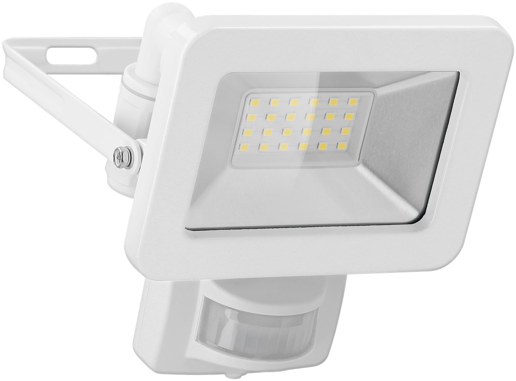 Goobay LED-Außenstrahler, 20 W, mit Bewegungsmelder - mit 1700 lm, neutralweißem Licht (4000 K), PIR-Sensor mit ON-/OFF-Funktion und M16-Kabelverschraubung, für den Außeneinsatz geeignet (IP44)