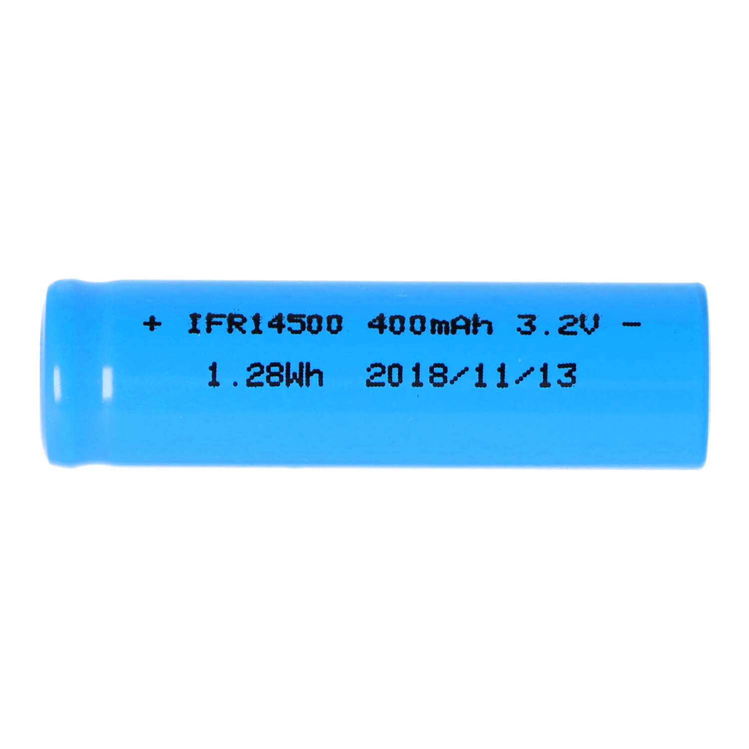 IFR14500 - 400mAh AA LiFePo4 Akku 3,2V mit Flat Top (ohne Kopf) flacher Pluspol, Maße 49,8x14,2mm