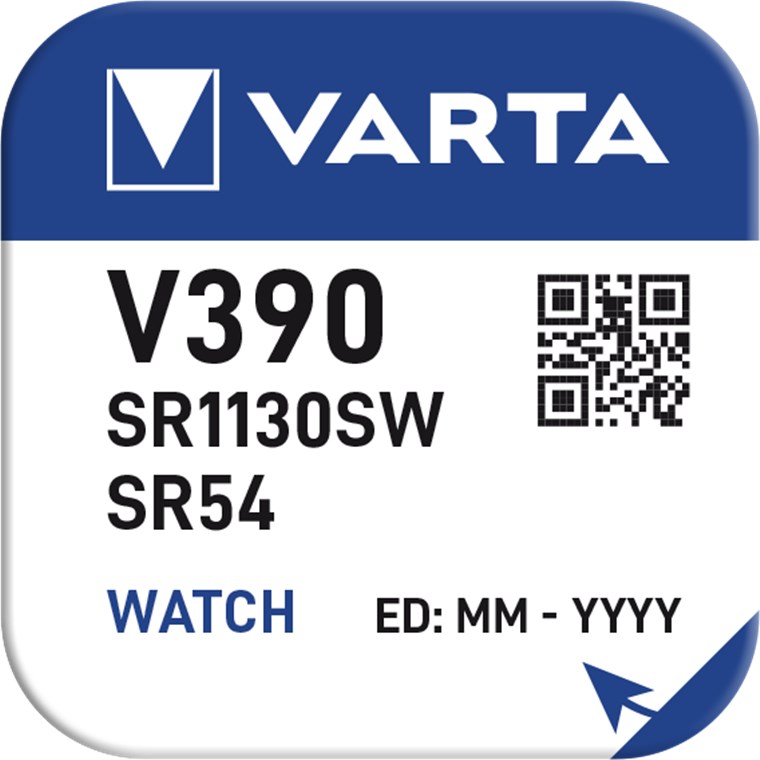 Varta SR54 (V390) - Silberoxid-Zink-Knopfzelle, 1,55 V Uhrenbatterie