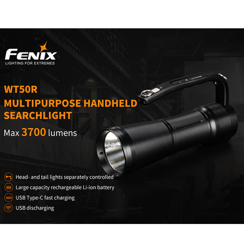 Fenix WT50R multifunktionaler Suchscheinwerfer bis zu 425 Mter, inkl. Akku und Ladekabel
