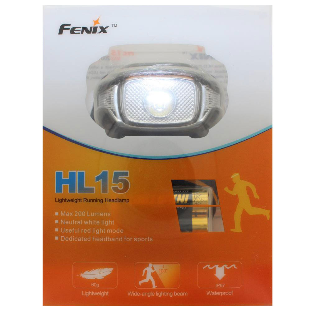 Fenix HL15 LED Stirnlampe inklusive Batterien, max. 200 Lumen