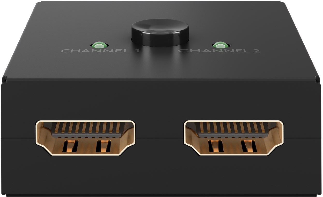 Goobay Manuelle HDMI™-Umschaltbox 2 auf 1 (4K @ 30 Hz) - zum Umschalten zwischen 2x HDMI™-Geräten angeschlossen an 1x HDMI™-Display