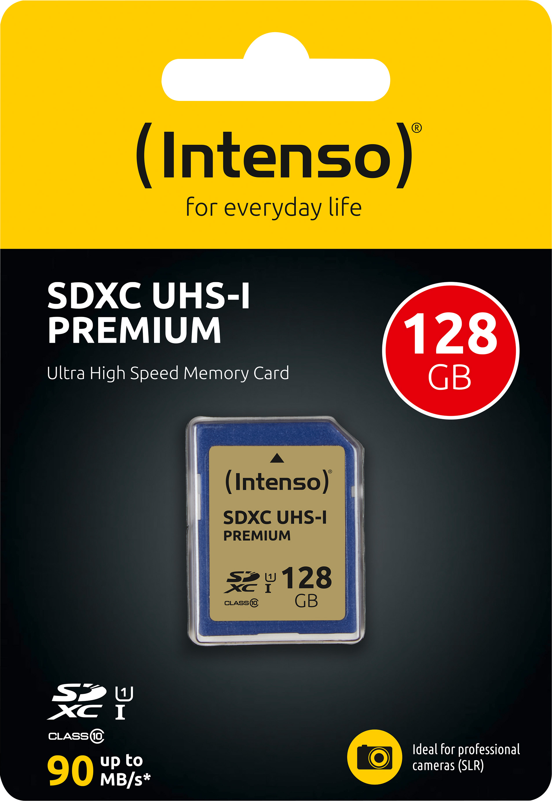 Intenso SDXC-Card 128GB, Premium, Class 10, U1, UHS-I (R) 45MB/s, (W) 10MB/s, Retail-Blister