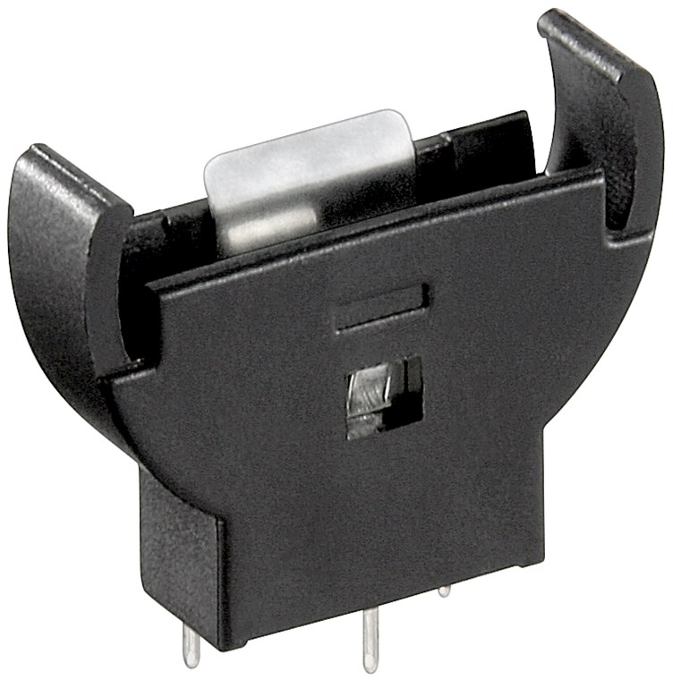 Goobay CR2012-CR2032 Knopfzellenhalter - max. 20 mm, Schwarz, Printmontage, vertikal (3-Pin)