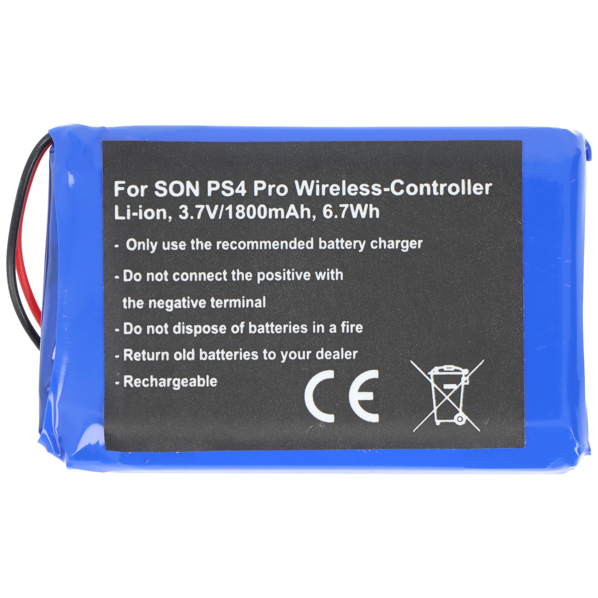 Akku passend für Sony PS4 Pro Wireless-Controller, Li-ion, 3,7V, 1800mAh, 6,7Wh