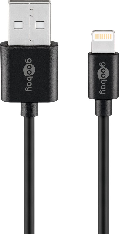 USB Sync- und Ladekabel für Apple iPhone, Apple iPod und für Geräte mit Lightning Connector, schwarz