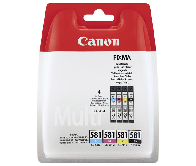 Canon Tinten Multipack CLI-581BK/581C/581M/581Y