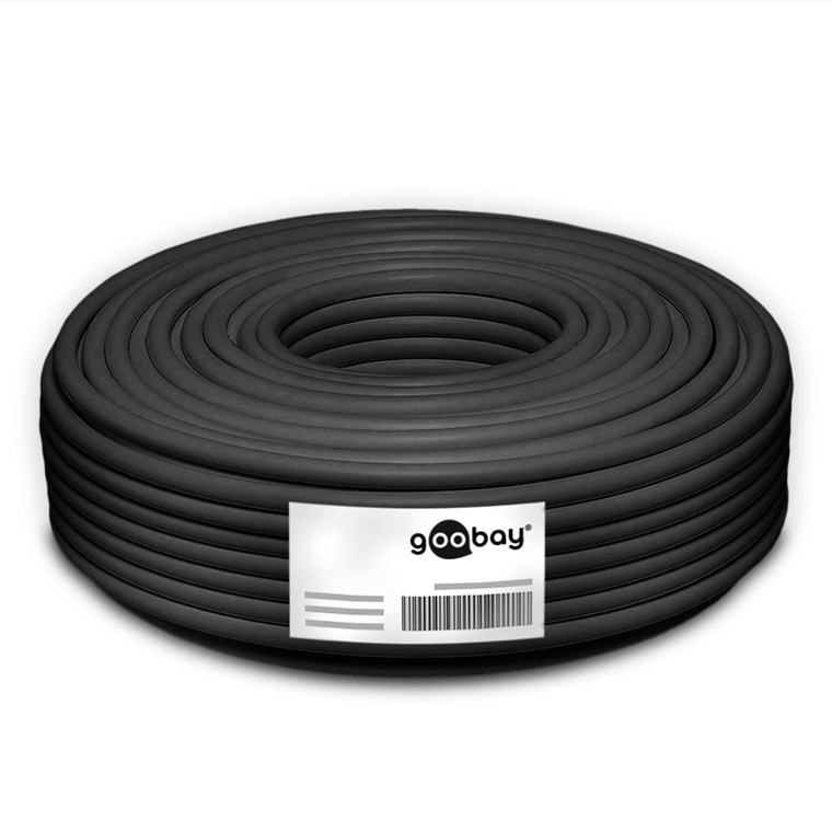 Goobay CAT 6 Outdoor Netzwerkkabel, U/UTP, schwarz - Kupferleiter (CU), AWG 23/1 (solid), Polyethylen-Kabelmantel (PE)