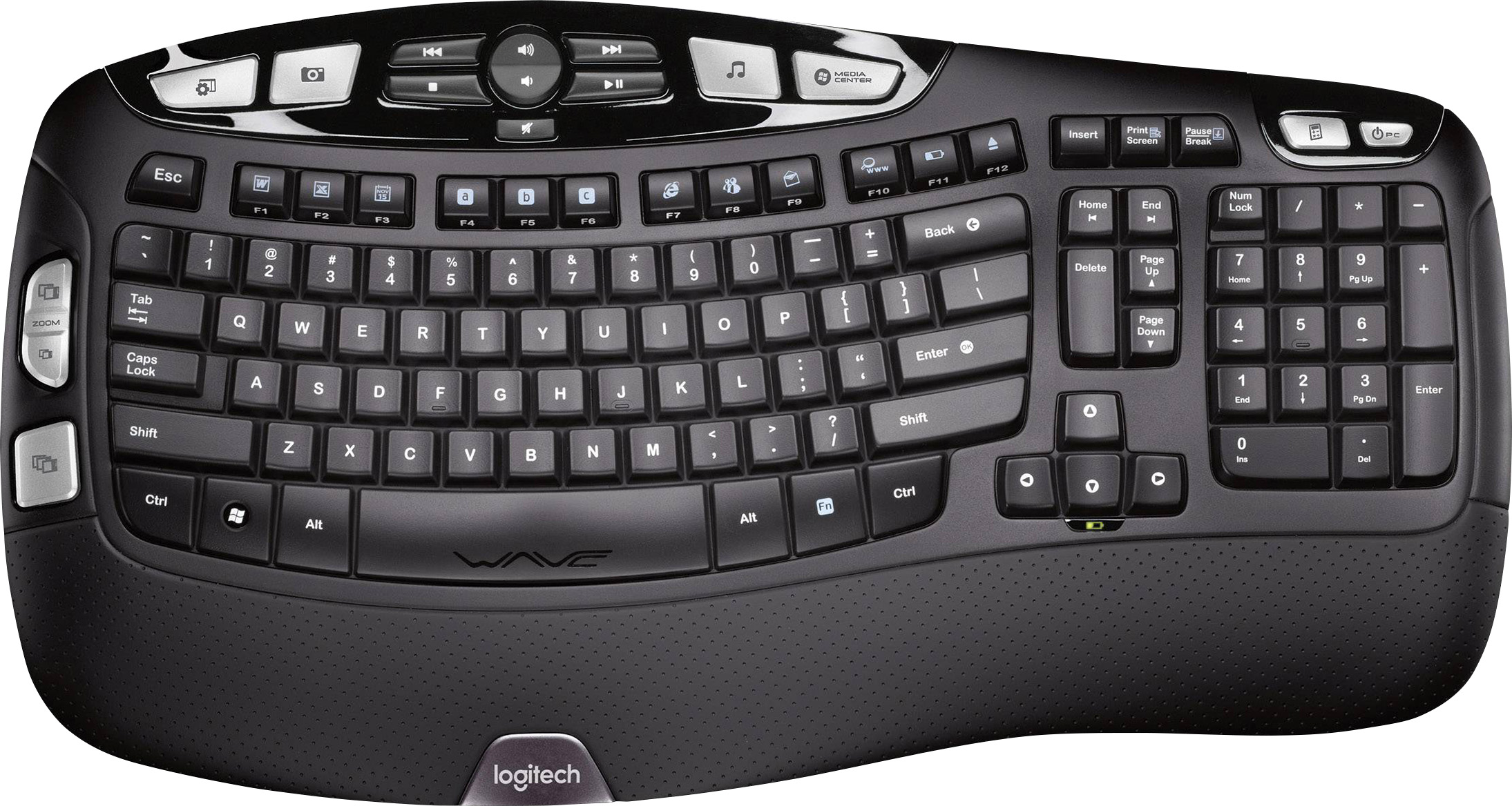 Logitech Tastatur K350, Wireless, Unifying, schwarz DE, Business