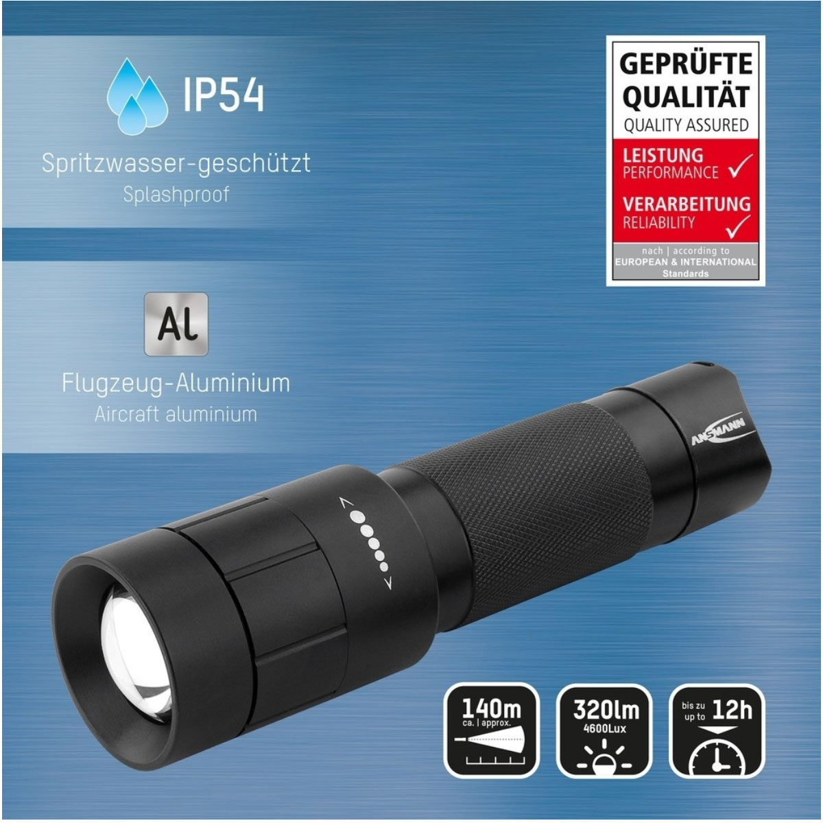 Ansmann M350F LED-Taschenlampe schwarz