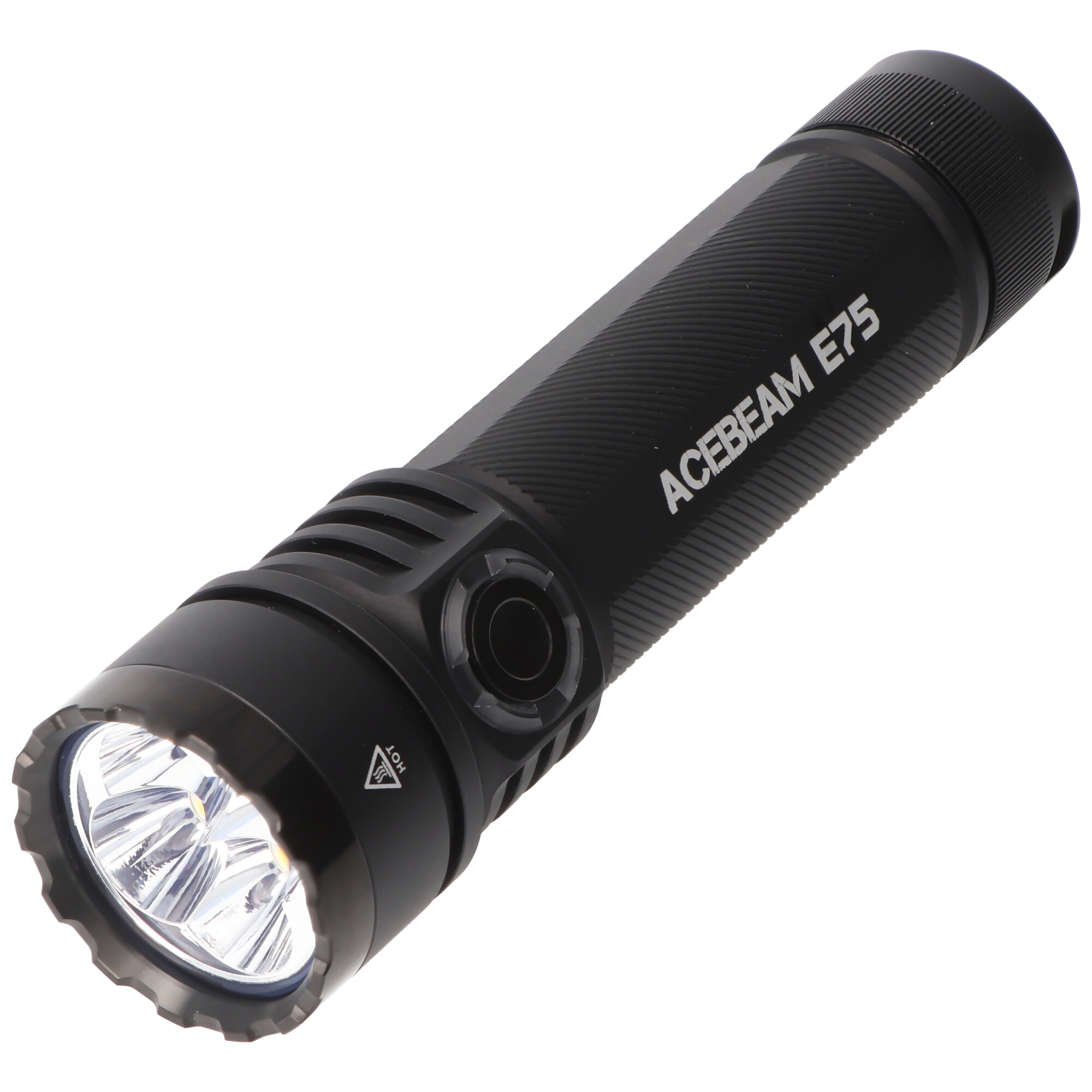AceBeam E75 Quad Core LED Taschenlampe schwarz, 5.000K, bis zu 3000 Lumen Helligkeit, inklusive 21700 5000mAh Li-Ion Akku