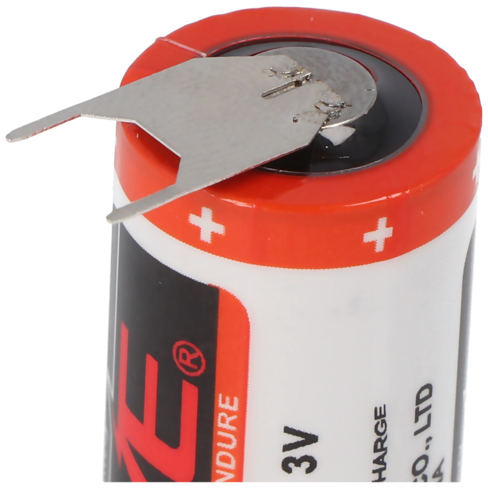 EVE CR17335 Batterie Baugröße 2/3A mit 3 Volt 1550mAh Abmessungen 33,5 x 17mm mit Printkontakten ++/- 7,6mm Rastermaß