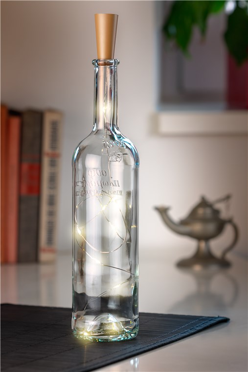 Goobay 3 x 10er LED-Flaschen-Lichterkette, inkl. Timer - Stimmungsvolle Leuchtdekoration für Glasflaschen