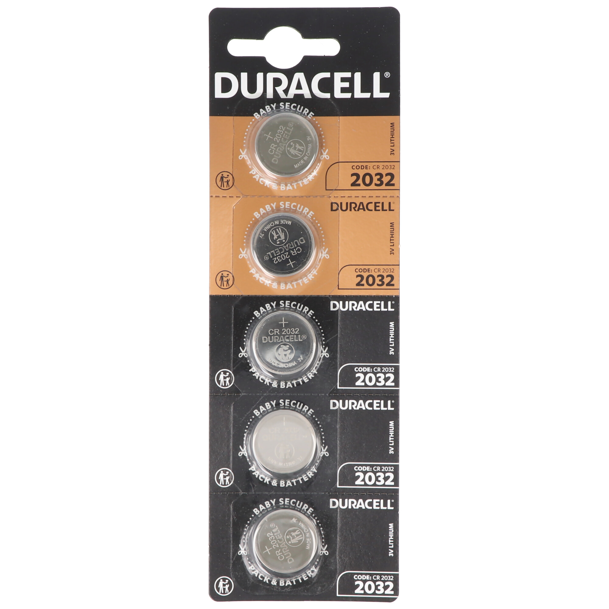 5x Duracell CR2032 Lithium Batterie 3 Volt mit bis zu 180mAh Kapazität