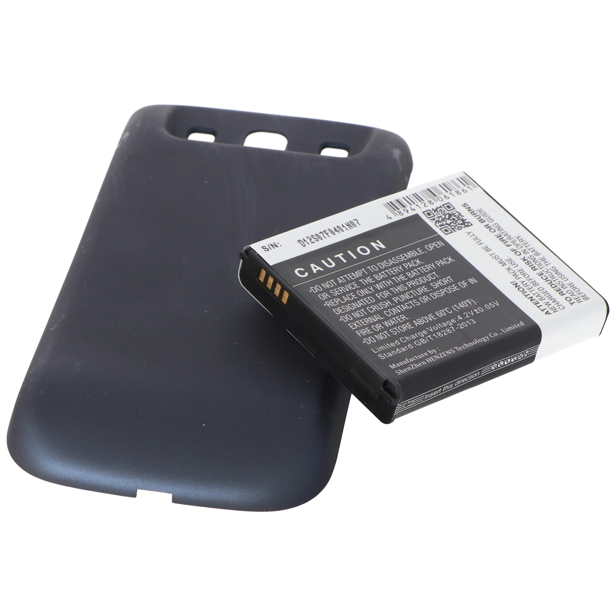 Akku passend für den Samsung Galaxy S III Akku mit Zusatzdeckel für GT-I9300, Deckel Farbe pepple-blue