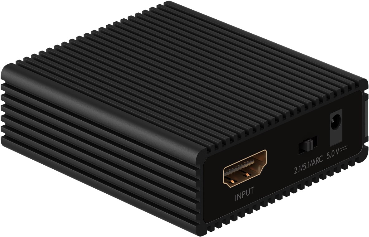 Goobay HDMI™-Audio-Extractor 4K @ 60 Hz - extrahiert die Audiosignale eines HDMI™-Quellgeräts und überträgt sie auf ein Endgerät