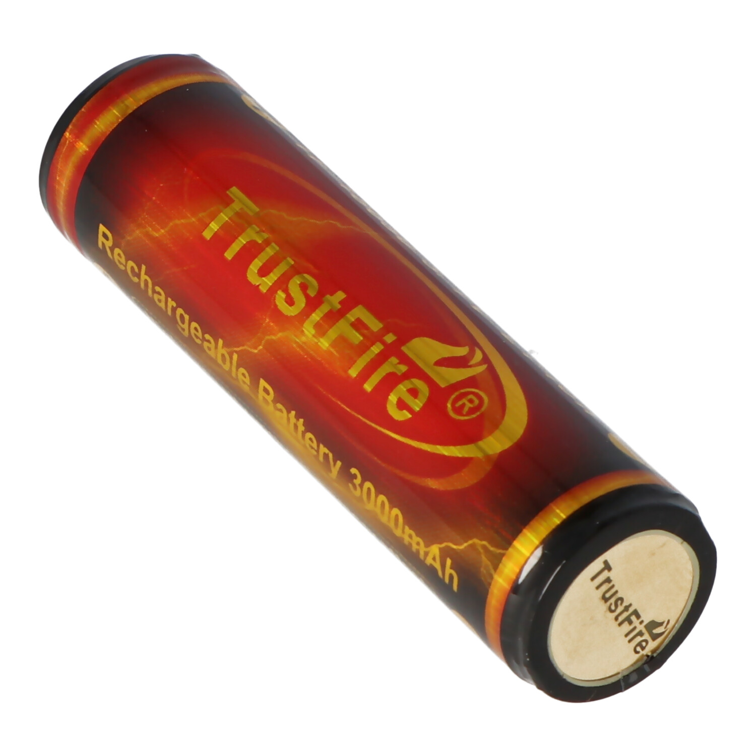 Trustfire 18650 3000mAh 3,7 Volt geschützter Li-Ion-Akku Abmessungen 69,8x18,4mm Flame