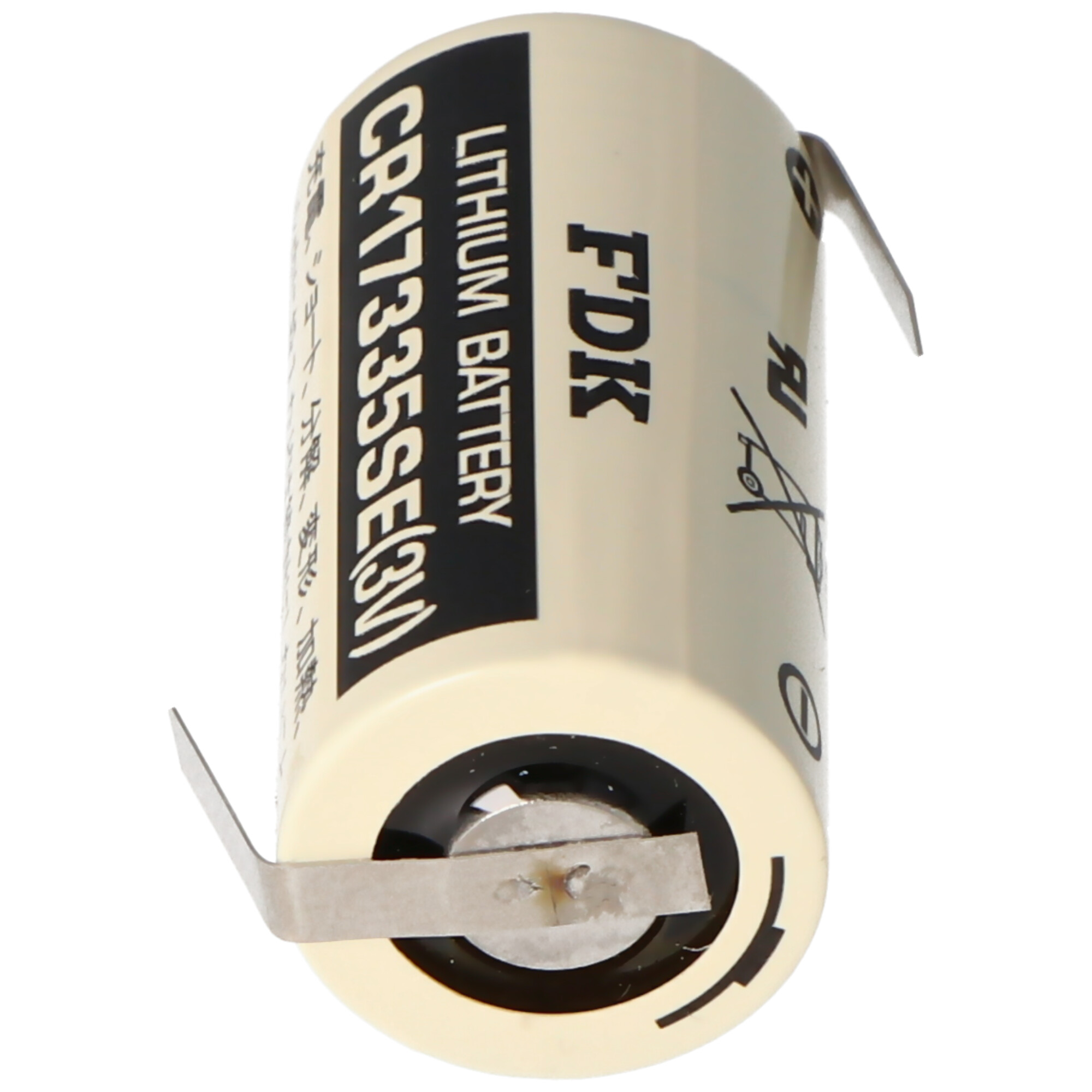 Sanyo Lithium Batterie CR17335 SE Size 2/3A, mit Lötfahne Z-Form