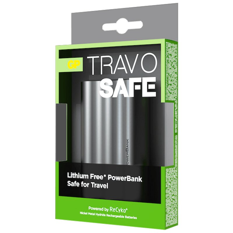 GP TRAV O SAFE Powerbank, Lithiumfrei für sichere Reisen und Unterwegs