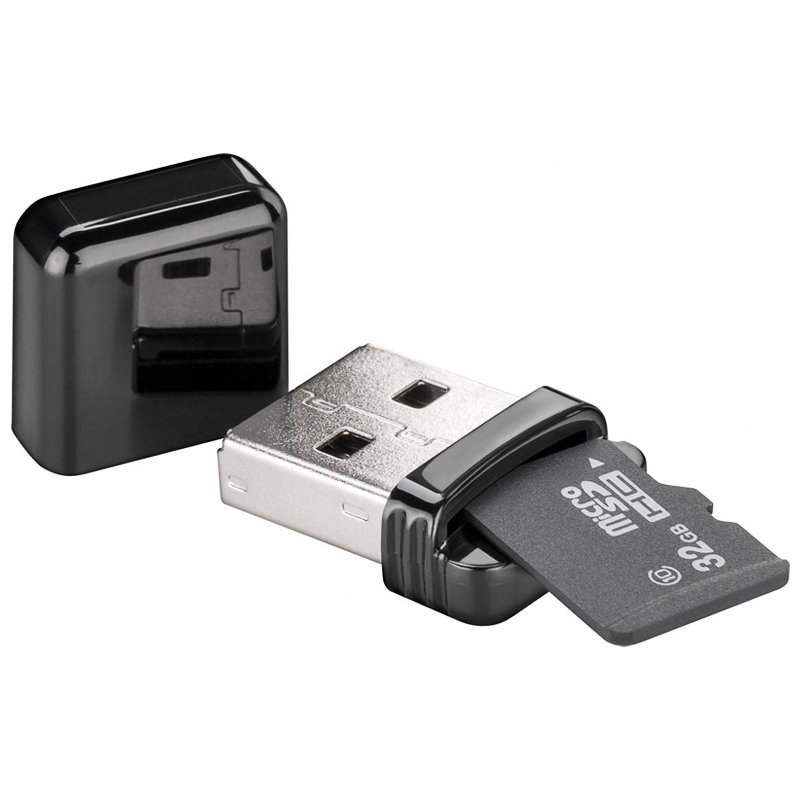 Kartenlesegerät USB 2.0 zum Lesen von Micro SD Speicherkartenformaten, liest Micro SD, Micro SDHC, Micro SDXC und T-Flash Serie Speic
