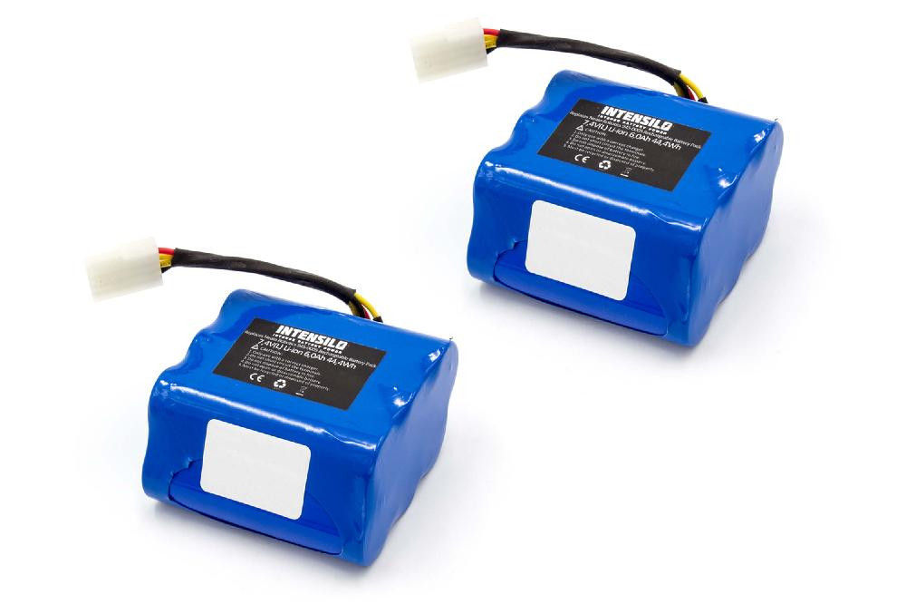 2 x Li-Ion-Akku - 6000mAh (7.4V) für Saugroboter Home Cleaner Heimroboter wie Neato 205-0001, 945-0005, 945-0006Vorwerk 46439, PN46439, SCM61932