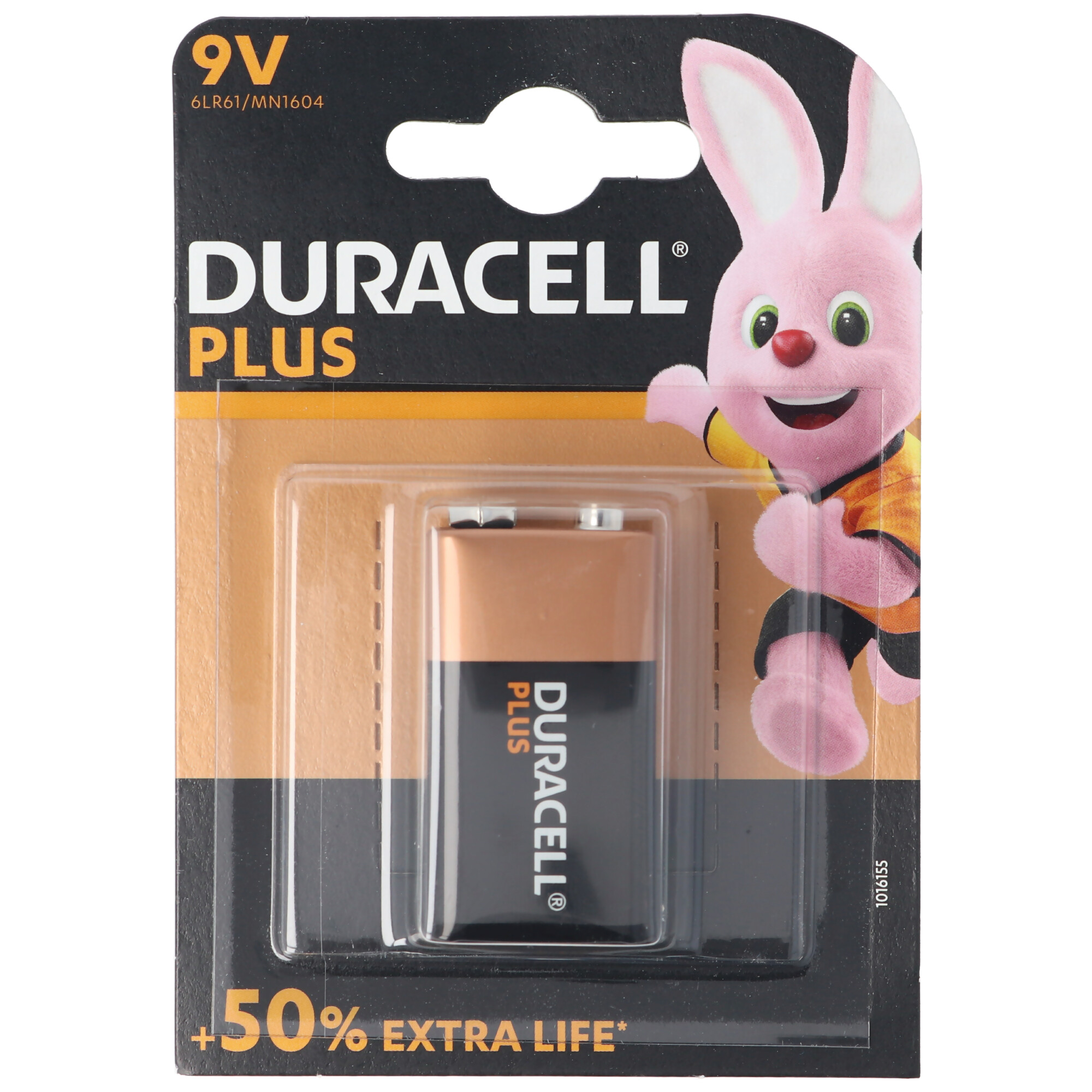 DURACELL Plus 9 Volt/6LR61 1er Pack 9V Alkaline Batterie E-Block