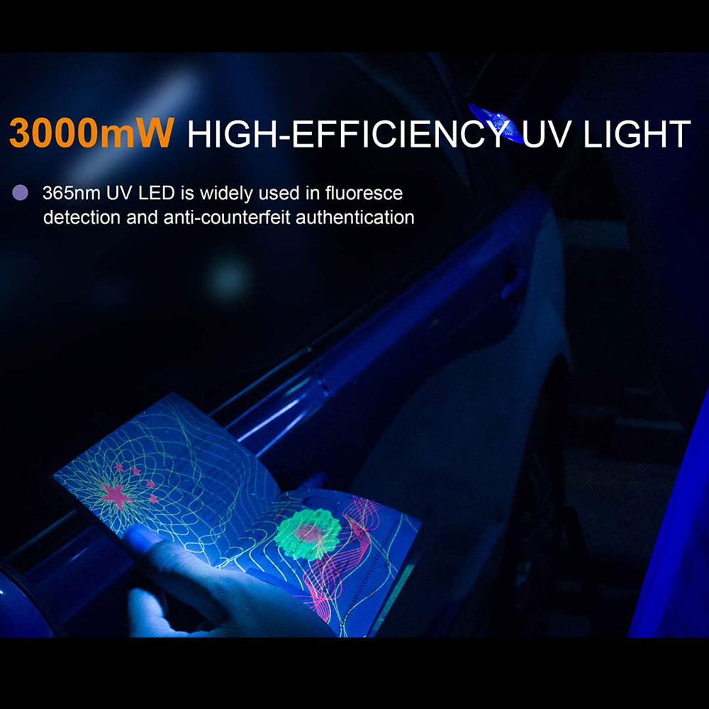 Fenix TK25UV LED-Taschenlampe mit weißer LED und UV LED Licht, inklusive 2 Stück CR123A Lithium Batterien