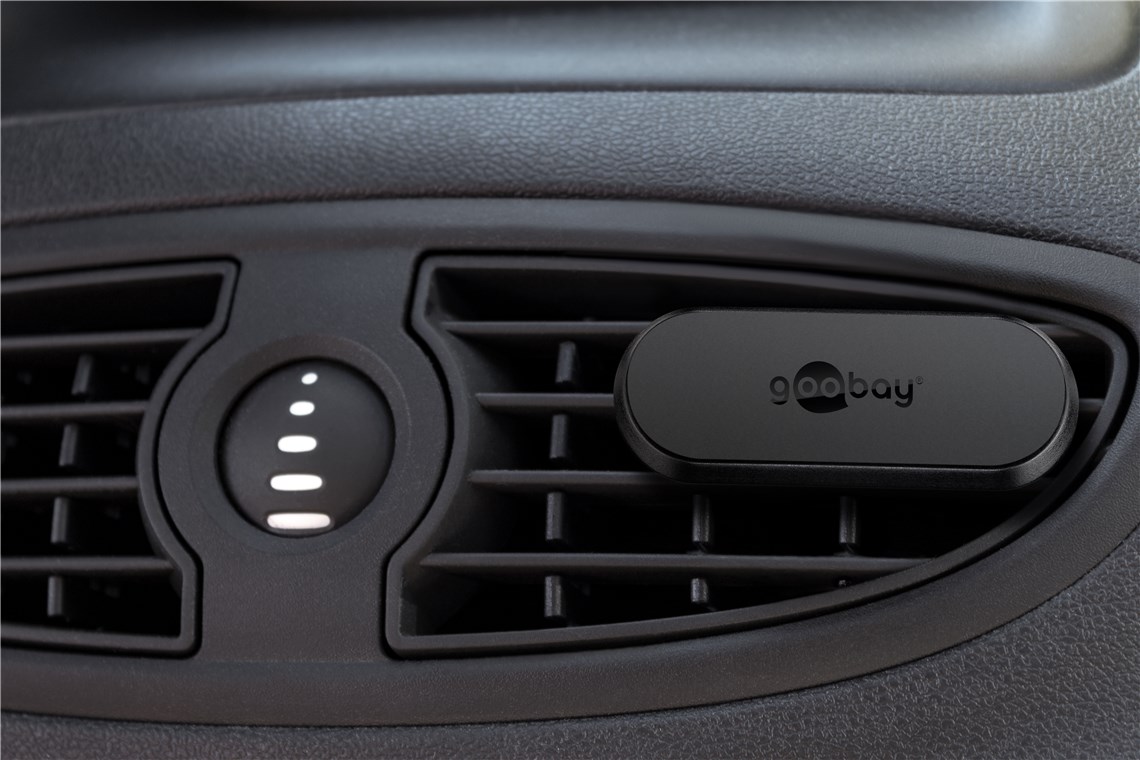 Goobay Doppelmagnethalter für den Lüftungsschacht - zur einfachen und sicheren Befestigung im Fahrzeug