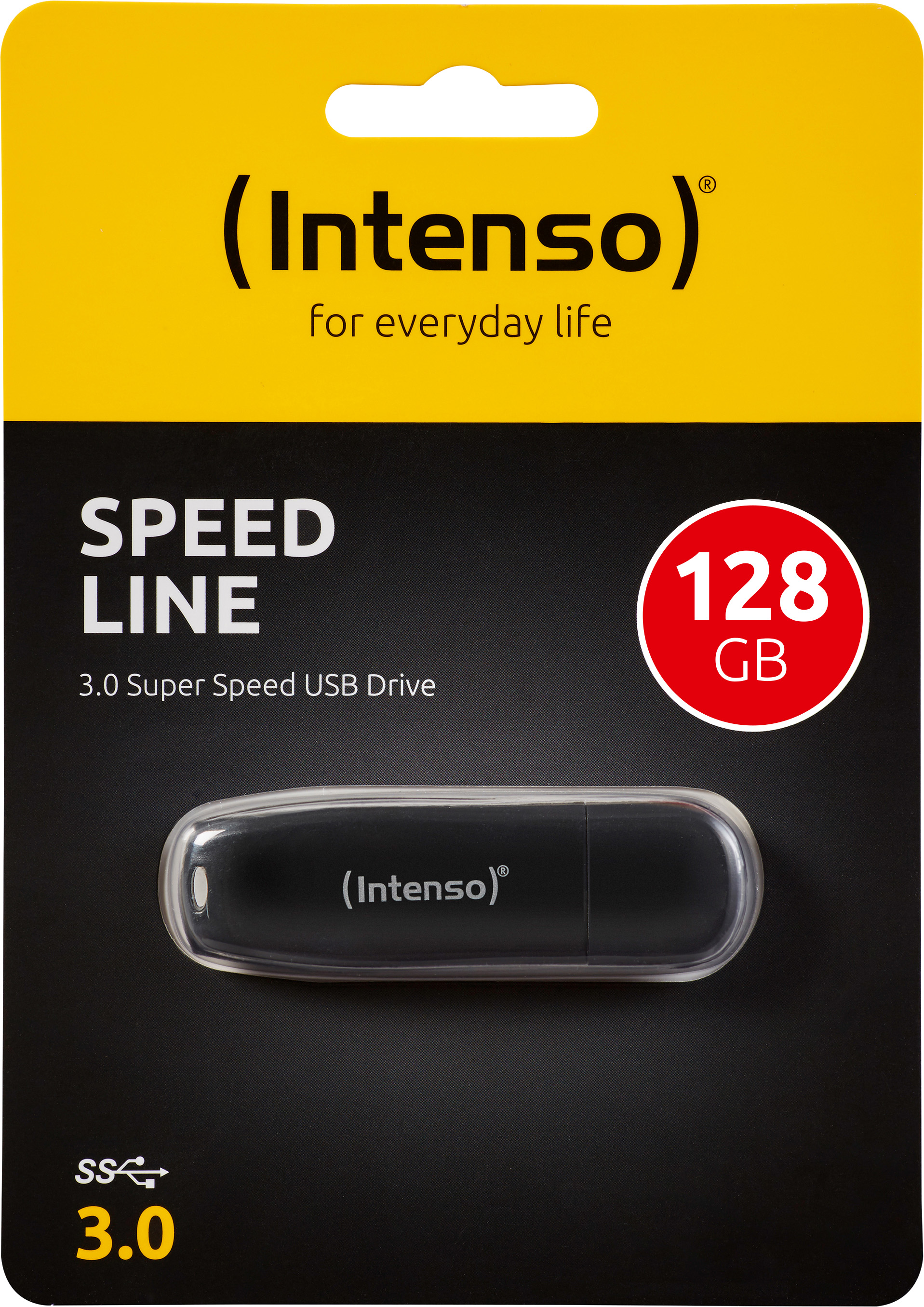 Intenso USB 3.0 Stick 128GB, Speed Line, schwarz Typ-A, (R) 70MB/s, Retail-Blister